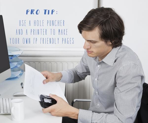 tip - print out your own notebook using 3 ring binder, hole puncher and a printer.
