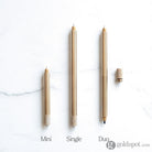 Tom’s Studio Lumos Pro Refillable Duo Tip Pen in Brass - Special Edition Felt Tip and Fineliner