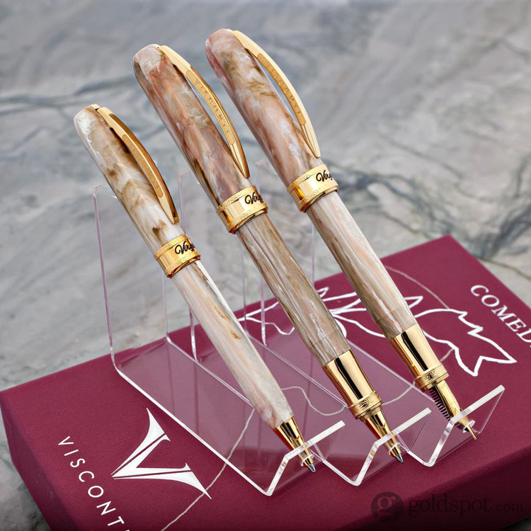 Visconti Comedia Ballpoint Pen in Virgilio with Yellow Gold Trim Ballpoint Pens