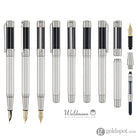 Waldmann Commander 23 Fountain Pen in Sterling Silver and Blue Lacquer 18kt Gold Nib Fountain Pen