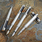 Waldmann Commander 23 Fountain Pen in Sterling Silver and Blue Lacquer 18kt Gold Nib Fountain Pen