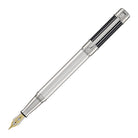 Waldmann Commander 23 Fountain Pen in Sterling Silver and Blue Lacquer 18kt Gold Nib Fountain Pen