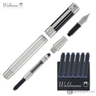 Waldmann Commander 23 Fountain Pen in Sterling Silver and Blue Lacquer Steel Nib Fountain Pen