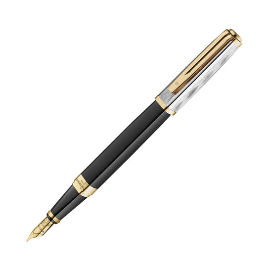 Waterman Exception Fountain Pen Reflections of Paris in Black Lacquer - 18K Gold