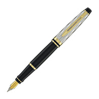 Waterman Expert Deluxe Fountain Pen Reflections of Paris in Black with Gold Trim - Medium Point