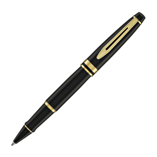 Waterman Expert Rollerball Pen in Black with Gold Trim