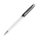 Waterman Hemisphere Color Blocking Ballpoint Pen in Black and White Lacquer with Chrome Trim Ballpoint Pens