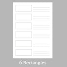 Wearingeul Ink Color Swatch Paper - 6 rectangles Design Swatch Card