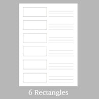 Wearingeul Ink Color Swatch Paper - 6 rectangles Design