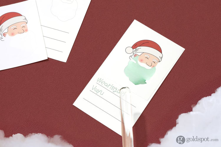 Wearingeul Ink Santa Claus Swatch Card Bottled Ink