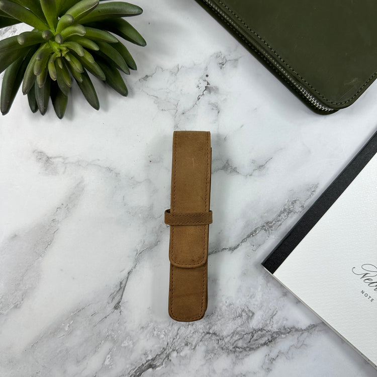 Girologio Single Pen Case in Saddle Tan Cases