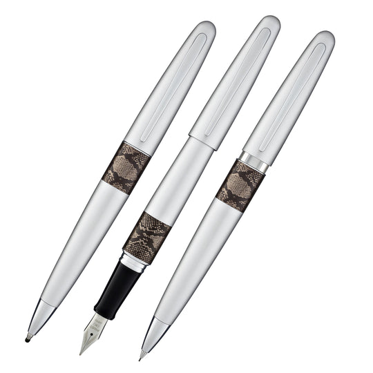 Pilot Metropolitan Animal in Silver Python Gift Set - Fountain Pen, Ballpoint Pen, & Mechanical Pencil