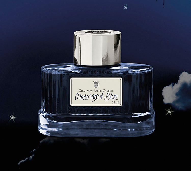 Graf von Faber-Castell Bottled Ink in Midnight Blue - 75 mL Bottled Ink