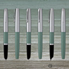 Aurora Duo Cart Fountain Pen - Light Green Resin With Chrome Cap Medium Point Fountain Pen