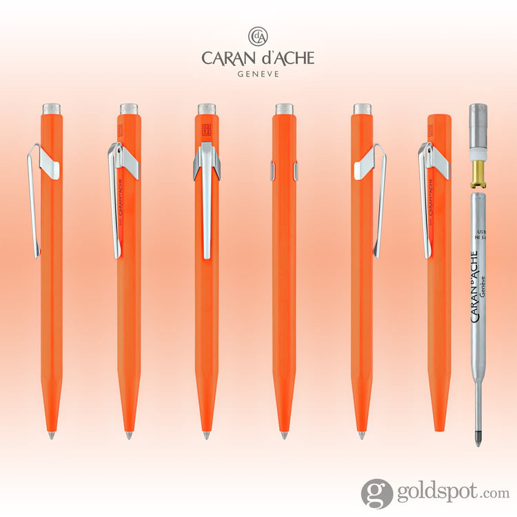 Caran d’Ache 849 Metal Collection Ballpoint Pen in Fluorescent Orange Ballpoint Pen