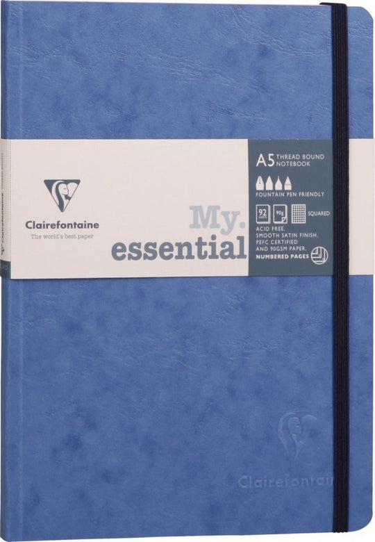 Clairefontaine Essential Numbered Ruled Notebook in Blue A5