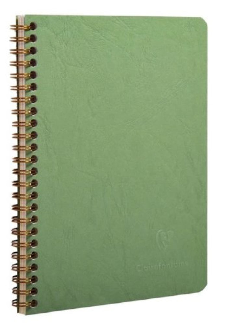 Clairefontaine Wirebound Basics Ruled Notebook in Green Notebook