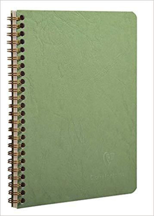 Clairefontaine Wirebound Lined Notebook in Green - 6x8-1-4 60