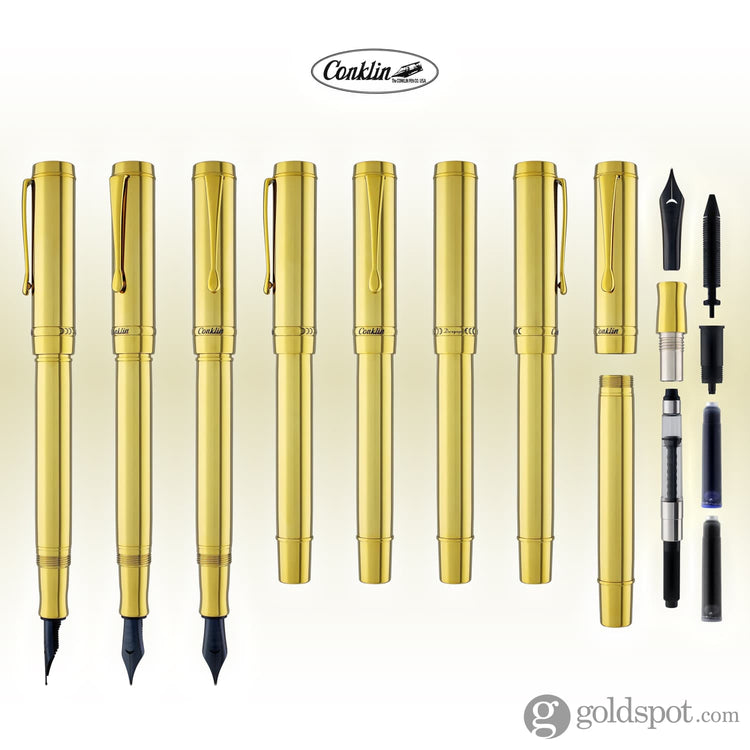 Conklin Duragraph Metal Fountain Pen in Gold Fountain Pen
