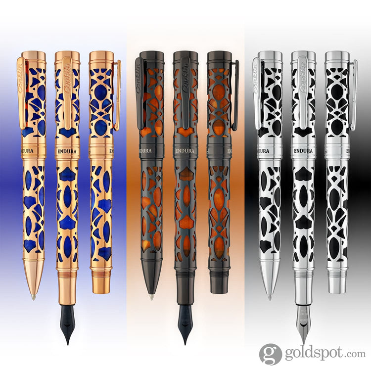 Conklin Endura Deco Crest Fountain Pen in Blue with Rosegold Trim Fountain Pen