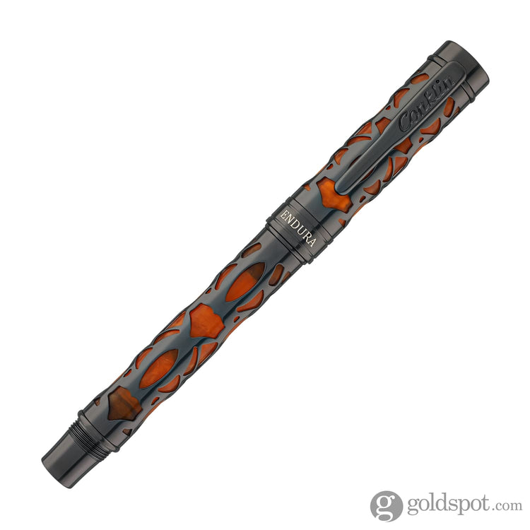 Conklin Endura Deco Crest Fountain Pen in Orange with Gunmetal Trim Fountain Pen
