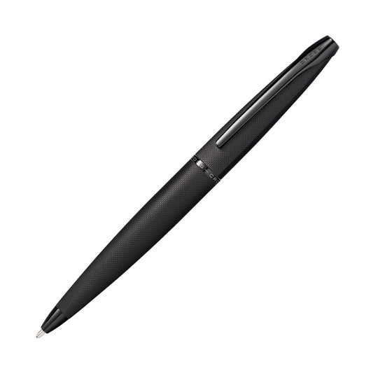 Cross ATX Ballpoint Pen in Brushed Black PVD with Etched Diamond Pattern