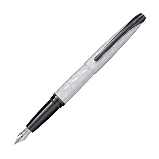 Cross ATX Fountain Pen in Brushed Chrome with Etched Diamond Pattern