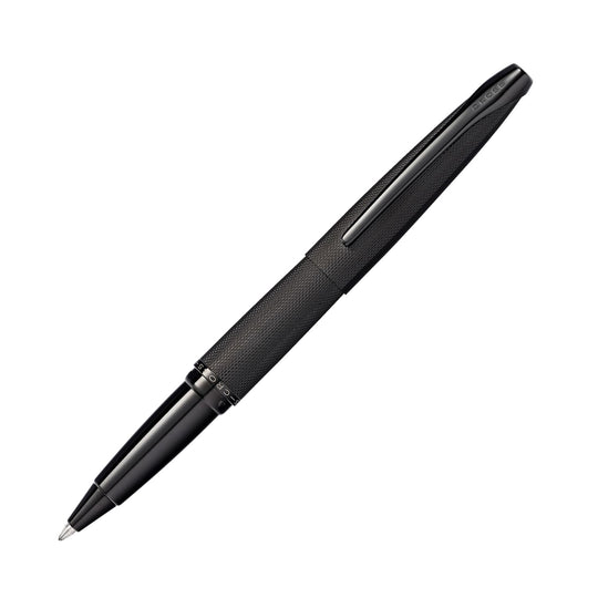 Cross ATX Rollerball Pen in Brushed Black PVD with Etched Diamond Pattern