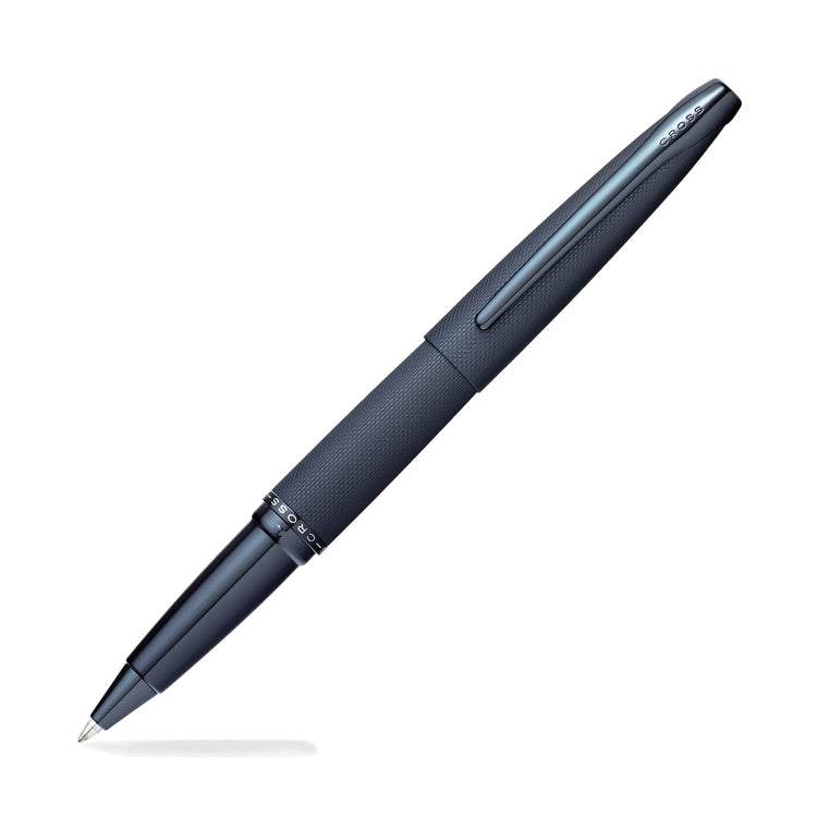 Cross ATX Rollerball Pen in Sandblasted Dark Blue PVD with Etched Diamond Pattern Rollerball Pen