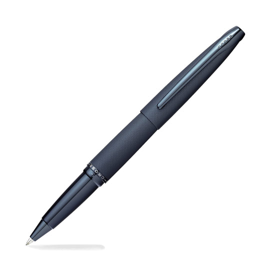 Cross ATX Rollerball Pen in Sandblasted Dark Blue PVD with Etched Diamond Pattern