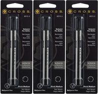 Cross Ballpoint Pen Refill in Black - Medium Point - 3 Packs of 2