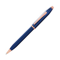 Cross Century II Ballpoint Pen in Translucent Blue with Rose Gold Trim
