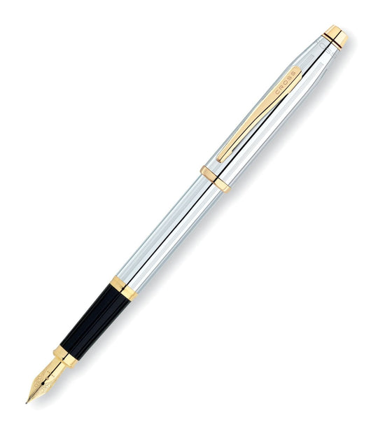 Cross Century II Medalist Fountain Pen in Chrome with Gold Trim
