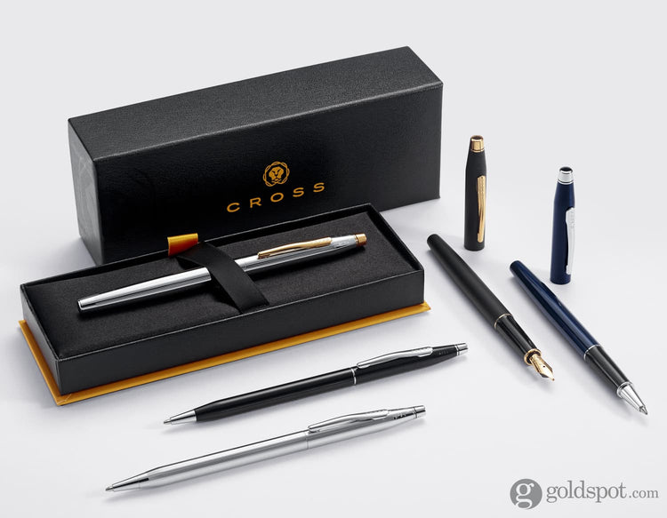 Cross Classic Century Ballpoint Pen in Translucent Blue Lacquer with Chrome Trim Ballpoint Pen