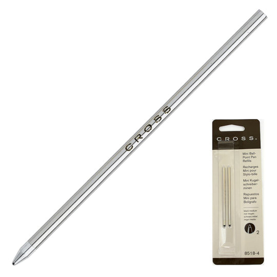 Cross Micro D1 Ballpoint Pen Refill in Black - Dual Pack - Medium Point