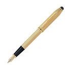 Cross Townsend Fountain Pen Brushed 23K Gold Plated - 18K Rhodium Medium Point Fountain Pen