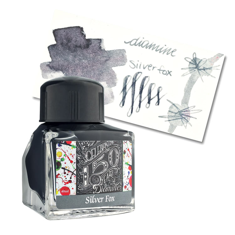 Diamine 150th Anniversary Bottled Ink in Silver Fox - 40 mL Bottled Ink