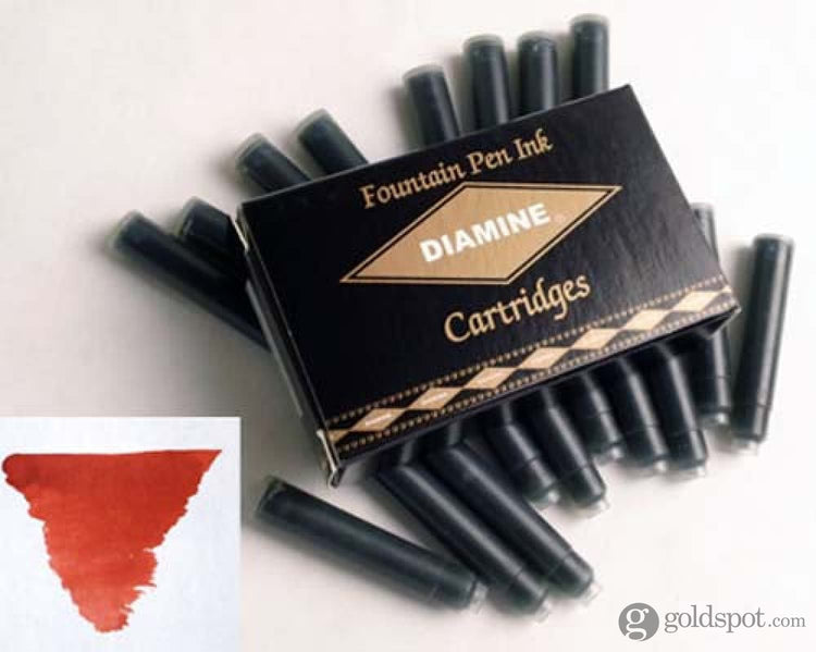 Diamine Bottled Ink and Cartridges in Monaco Red Cartridges Bottled Ink