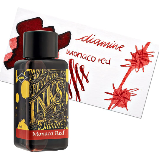Diamine Bottled Ink and Cartridges in Monaco Red