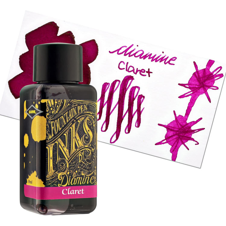 Diamine Classic Bottled Ink and Cartridges in Claret Magenta Bottled Ink