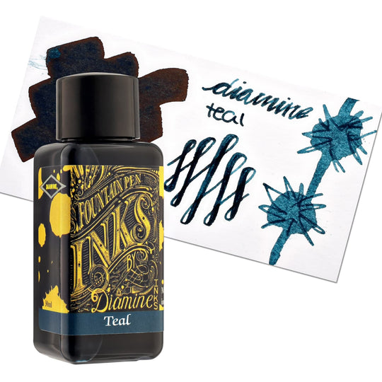 Diamine Classic Bottled Ink and Cartridges in Teal