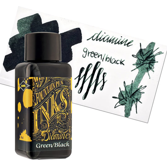 Diamine Classic Bottled Ink in Green & Black