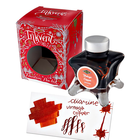 Diamine Inkvent Red Edition Shimmer Bottled Ink in Orange Gold Vintage Copper - 50 mL