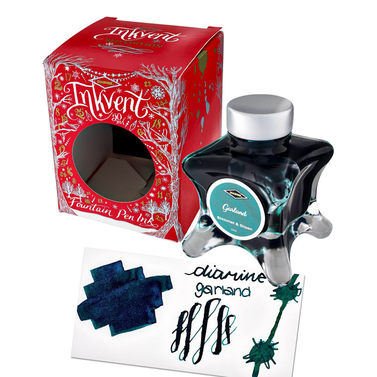 Diamine Inkvent Red Edition Shimmer & Sheen Bottled Ink in Garland - 50 mL Bottled Ink