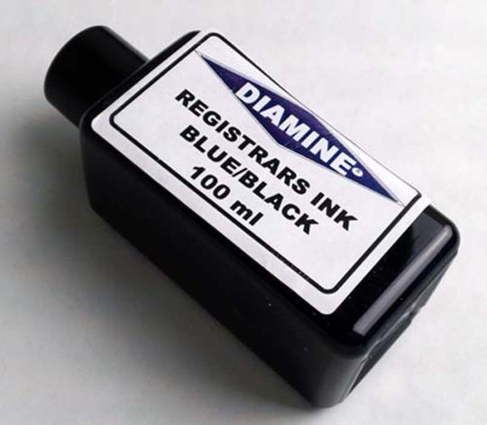 Diamine Registrar Bottled Ink in Blue / Black - 100 mL