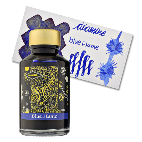 Diamine Shimmer Bottled Ink in Blue Flame - 50 mL