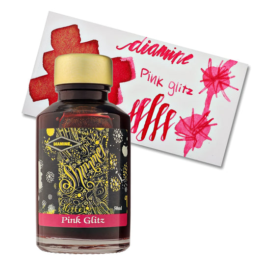 Diamine Shimmer Bottled Ink in Pink Glitz - 50 mL