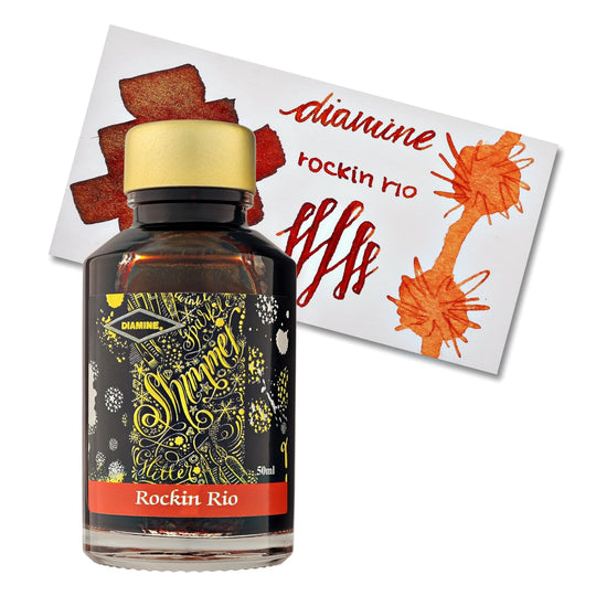 Diamine Shimmer Bottled Ink in Rockin Rio Gold - 50 mL