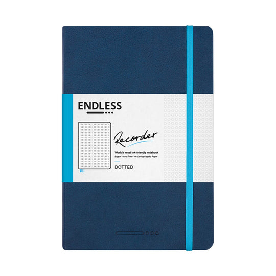 Endless Recorder A5 Notebook in Deep Ocean with the 80gsm Regalia Paper - Dotted