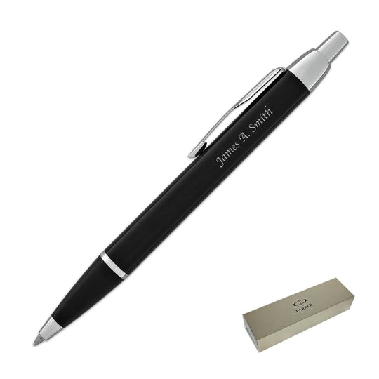 Engraved / Personalized Parker IM Core Ballpoint Pen in Black CT by Goldspot